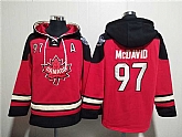 Men's Team Canada #97 Connor McDavid Red Black Ageless Must-Have Lace-Up Pullover Hoodie,baseball caps,new era cap wholesale,wholesale hats